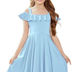 NWT blue girls party dress hi lo hem